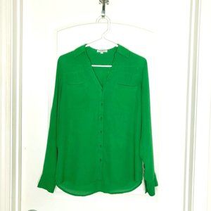 Express Kelly Green Portofino Button Up Shirt